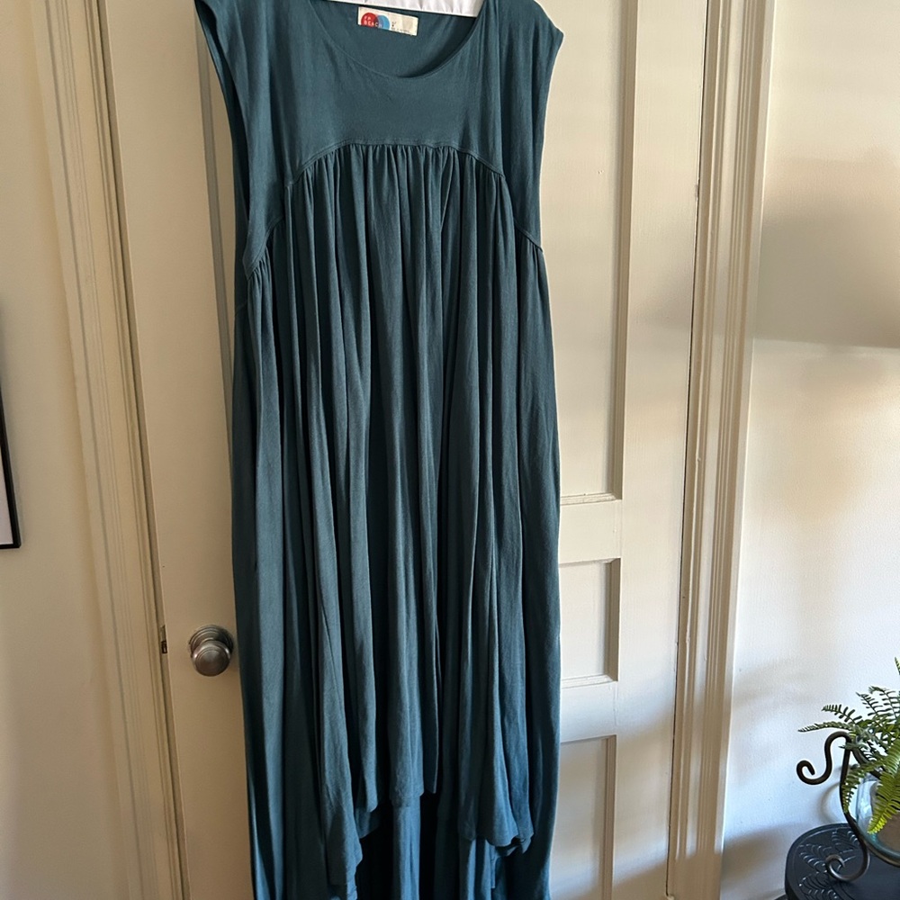 Elegant Teal High-Low Dress